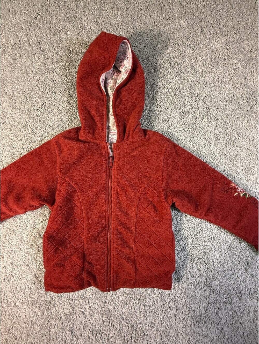Gymboree Girls Size 6 Fleece Quilted Jacket Burgundy